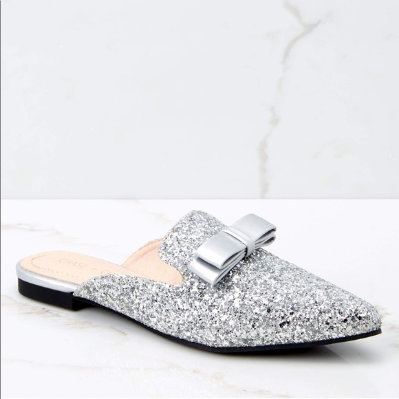 Silver Glitter Mules - Picture 4 of 4